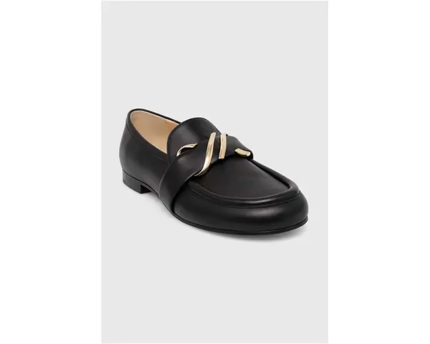 Proenza Schouler mocasini de piele Monogram femei, culoarea negru, cu toc plat, PS42231A