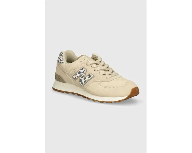 New Balance sneakers din piele intoarsa 574 culoarea bej, WL574IH2