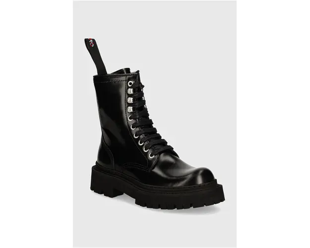 CAMPERLAB bocanci de piele Eki femei, culoarea negru, cu platforma, A700016-002