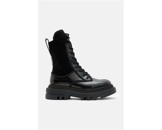AllSaints cizme de piele Alexia Boot femei, culoarea negru, cu platforma, W063FB