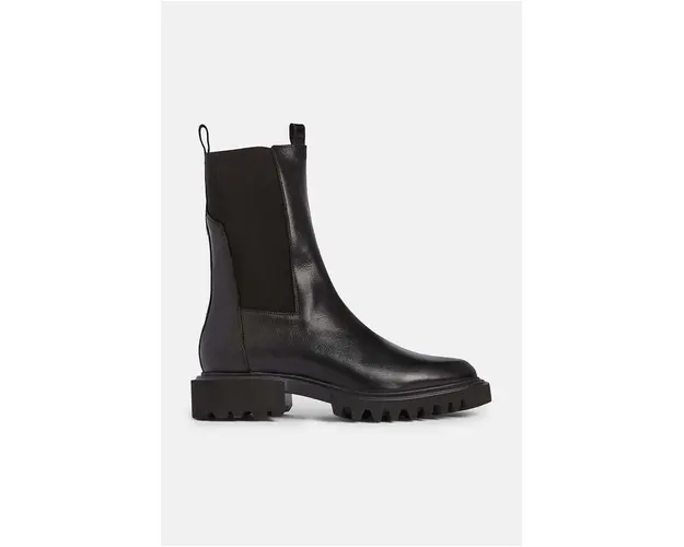 AllSaints ghete chelsea de piele Hallie Boot femei, culoarea negru, cu toc plat, W115FB