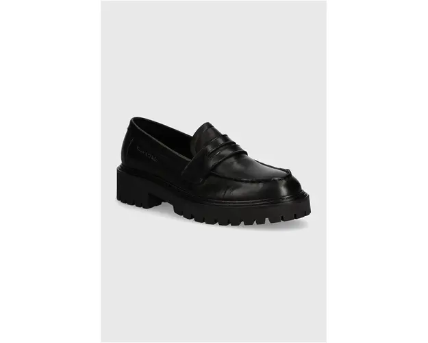Marc O'Polo mocasini de piele femei, culoarea negru, cu platforma, 40718093201100 OO2M3010