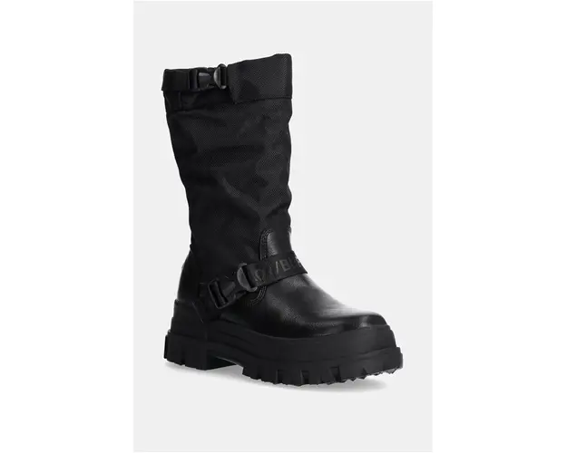 Buffalo cizme Aspha Com On femei, culoarea negru, cu toc plat, 1220047-BLK