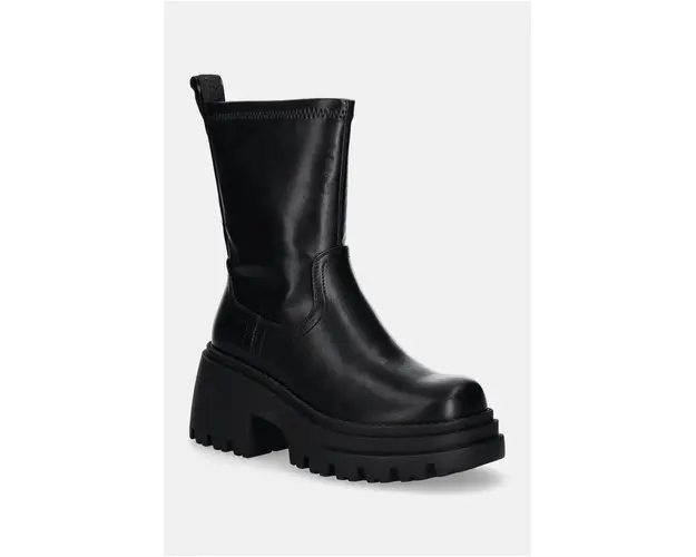 Buffalo botine Bravr Sock Boot femei, culoarea negru, cu platforma, izolare usoara, 1220064-BLK