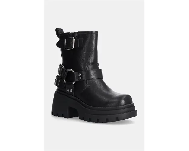 Buffalo botine Bravr Biker Lo femei, culoarea negru, cu platforma, izolare usoara, 1220067-BLK