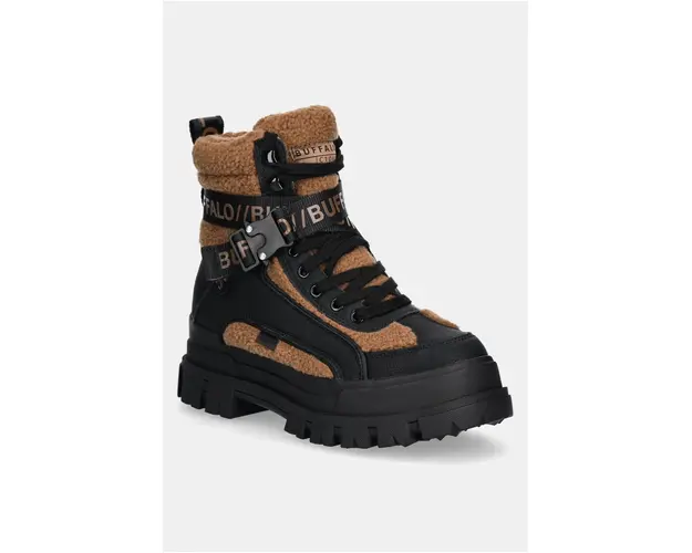 Buffalo bocanci Aspha Com1 Warm femei, culoarea negru, cu platforma, izolat, 1622488-BBR