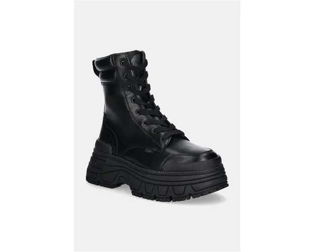 Buffalo botine Fusion Lace Up Mid femei, culoarea negru, cu platforma, 1622519-BLK