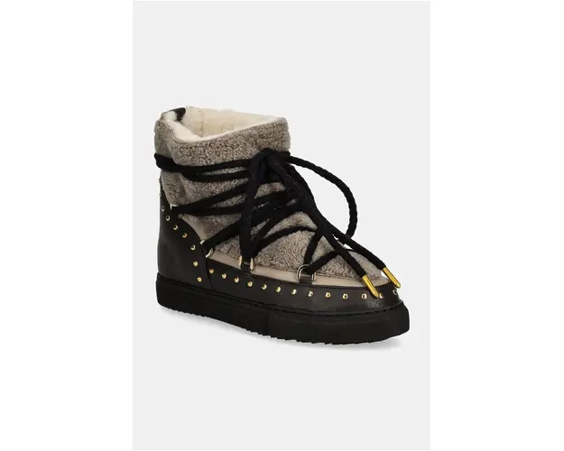 Inuikii bocanci de piele Curly Rock Wedge culoarea bej, 75103-076