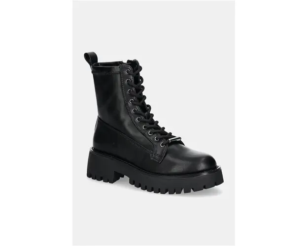 Steve Madden bocanci de piele Dayton femei, culoarea negru, cu platforma, SM11003346