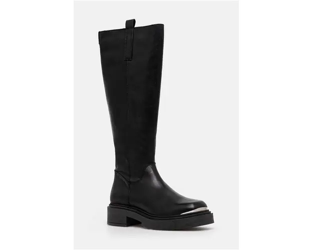 Steve Madden ghete de piele Constance femei, culoarea negru, cu toc plat, SM11003238