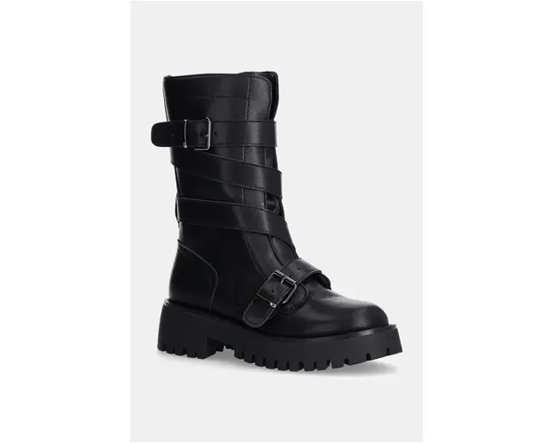 Steve Madden cizme de piele Devlin femei, culoarea negru, cu platforma, SM11003349