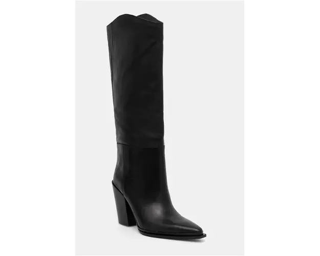 Steve Madden ghete de piele Bronty femei, culoarea negru, cu toc drept, SM11003353