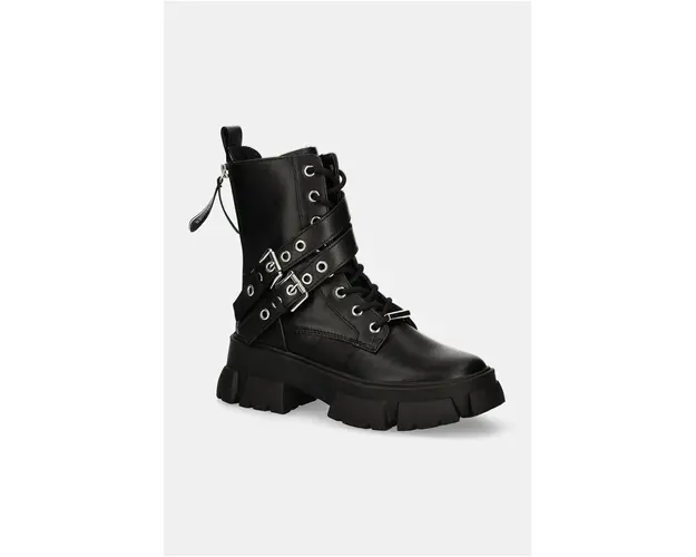 Steve Madden botine Traction femei, culoarea negru, cu toc plat, SM19000044
