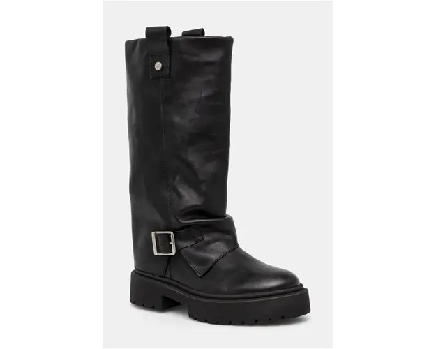 Steve Madden ghete de piele Godiva femei, culoarea negru, cu platforma, SM11003413