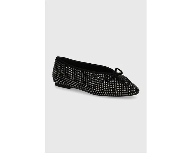 Kurt Geiger London balerini din piele intoarsa Sloane Eagle Ballerina Dr culoarea negru, 2672805209