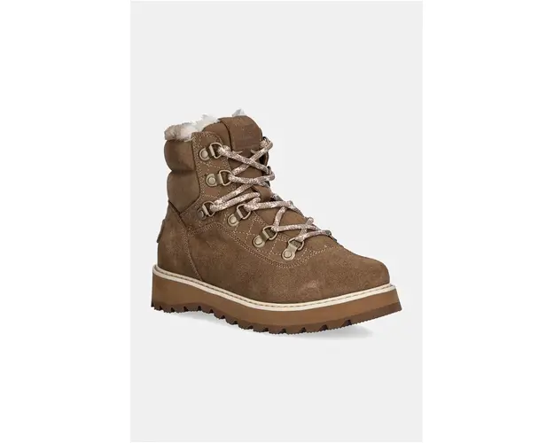 Roxy pantofi de piele intoarsa Bradie culoarea maro, cu toc plat, izolat, ARJB700758