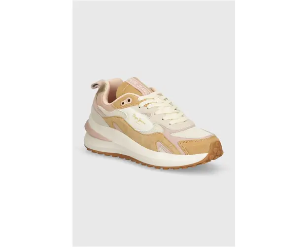 Pepe Jeans sneakers din piele intoarsa PLS60013 culoarea bej, WINSLOW URBAN W