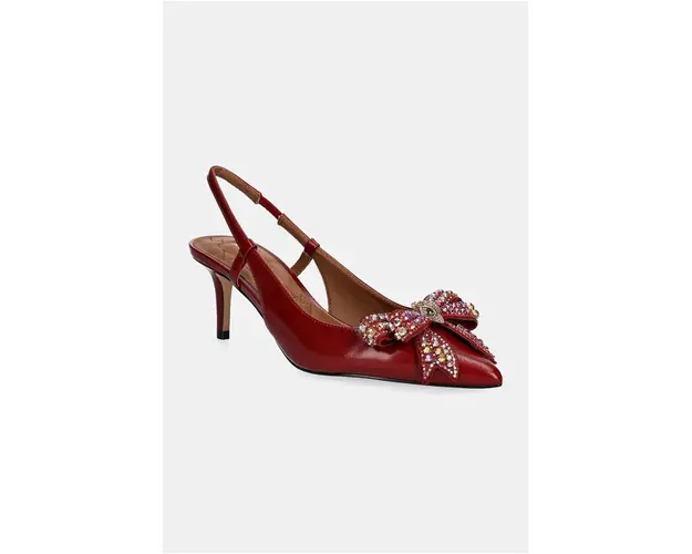 Kurt Geiger London stilettos de piele Belgravia Bow Sling culoarea rosu, 621750309