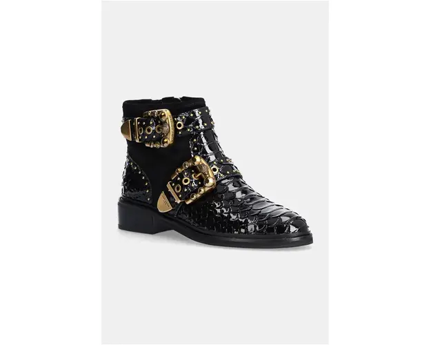 Kurt Geiger London cizme de piele Maddox Ankle Bootie femei, culoarea negru, cu toc plat, 3481105219