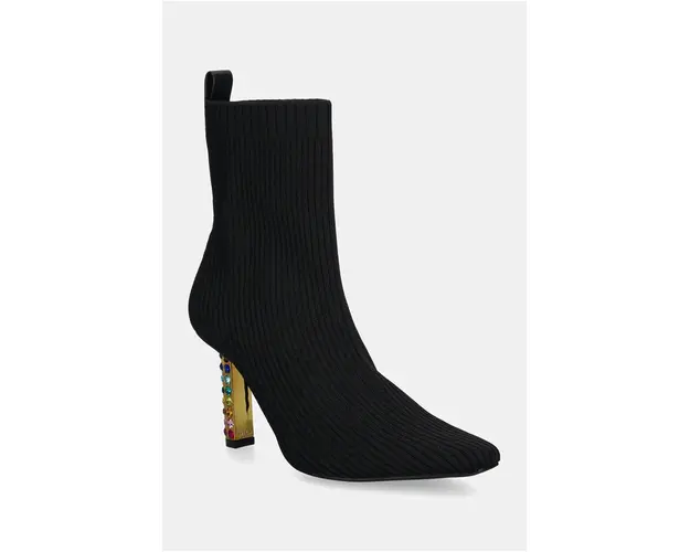 Kurt Geiger London botine Mayfair Knit Ankle Boot femei, culoarea negru, cu toc drept, 3438905609