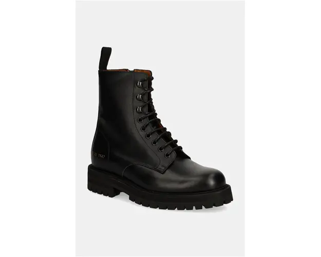 Common Projects botine Combat femei, culoarea negru, cu toc plat, 6180