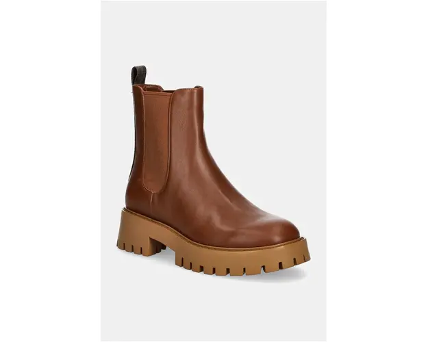 MICHAEL Michael Kors ghete chelsea de piele Asher femei, culoarea maro, cu platforma, 40F4ASFE6L.227