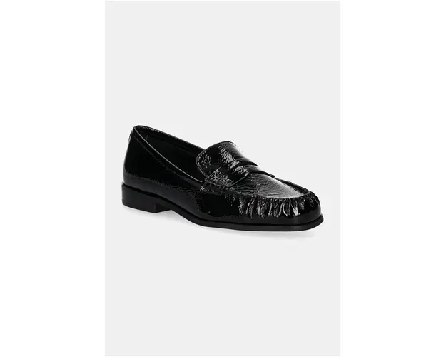 MICHAEL Michael Kors mocasini de piele Carlson femei, culoarea negru, cu toc plat, 40F4CSFP1A.001