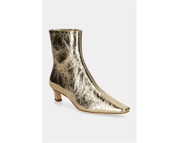 MICHAEL Michael Kors cizme de piele Cosmo femei, culoarea auriu, toc mic, 40F4CSME5M.740