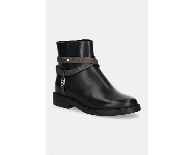 MICHAEL Michael Kors botine Abigail femei, culoarea negru, cu toc plat, 40F4ABME7L.007