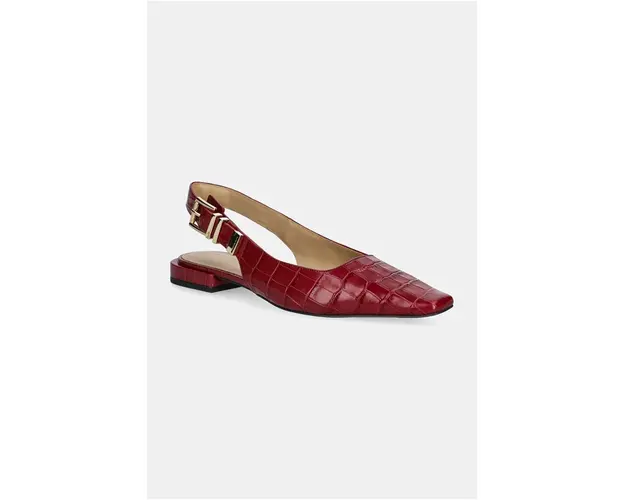 MICHAEL Michael Kors balerini de piele Darrington culoarea bordo, cu toc deschis, 40F4DTFP1E.609