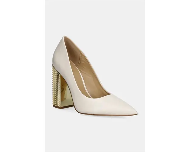 MICHAEL Michael Kors pantofi de piele Maxine culoarea bej, cu toc drept, 40F4MXHP1L.289