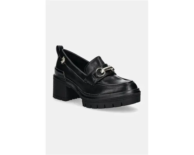 U.S. Polo Assn. mocasini HALEY femei, culoarea negru, cu platforma, HALEY007W/DY1