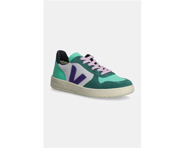 Veja sneakers din piele V-10 culoarea verde, VX0303670A