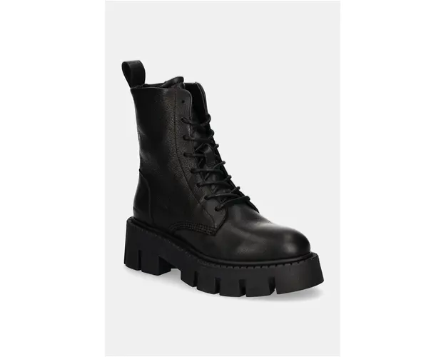 Copenhagen bocanci de piele femei, culoarea negru, cu platforma, CPH130