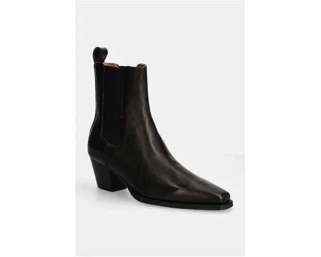 Copenhagen ghete chelsea de piele femei, culoarea negru, cu toc drept, CPH247