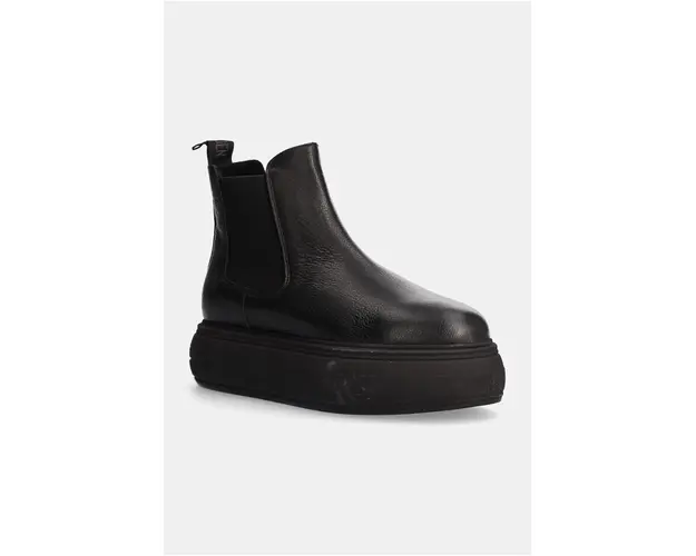 Steve Madden ghete chelsea de piele Hazel femei, culoarea negru, cu platforma, izolare usoara, SM11003088