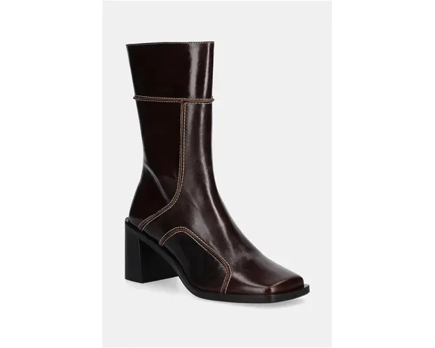 Billi Bi cizme de piele femei, culoarea maro, cu toc drept, A7610