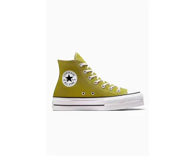Converse tenisi Chuck Taylor All Star Lift femei, culoarea verde, A08286C