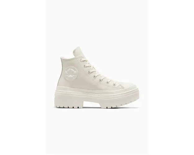 Converse tenisi de piele Chuck Taylor All Star Lugged Heel femei, culoarea alb, A10370C