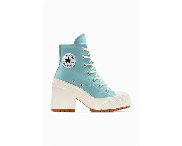 Converse tenisi Chuck 70 De Luxe Heel Platform culoarea turcoaz, A08279C