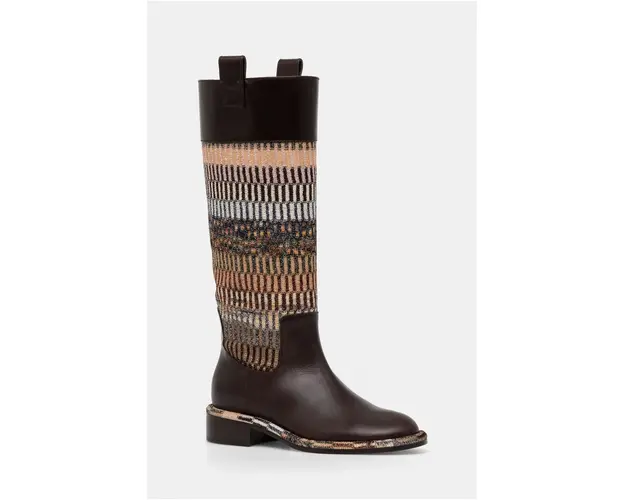Missoni cizme Clo femei, culoarea maro, cu toc drept, MW67_044