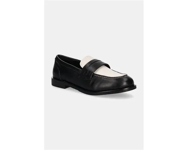 Aldo mocasini de piele ADIBAEN femei, culoarea negru, cu toc plat, 13838591 ADIBAEN