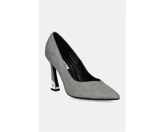 Karl Lagerfeld pantofi cu toc PREMIERE 90 culoarea argintiu, KL33514G