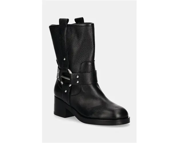 Karl Lagerfeld cizme de piele BROOKLYN femei, culoarea negru, cu toc drept, KL41770