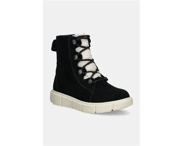 Sorel botine SOREL EXPLORER III JOAN femei, culoarea negru, cu toc plat, izolare usoara, 2077981010