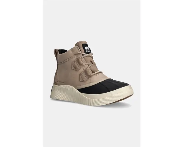 Sorel botine din nubuc OUT N ABOUT IV CLASSIC W culoarea bej, cu toc plat, 2088161264