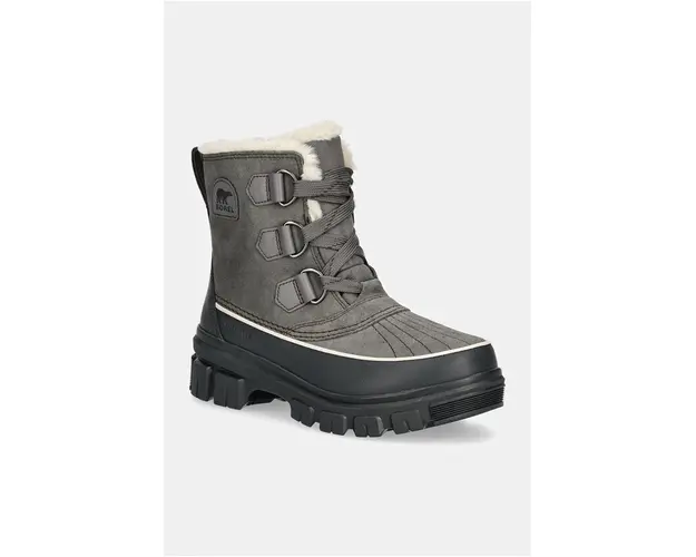 Sorel cizme de piele TORINO V WP OUTDRY femei, culoarea gri, cu platforma, izolare usoara, 2106701052