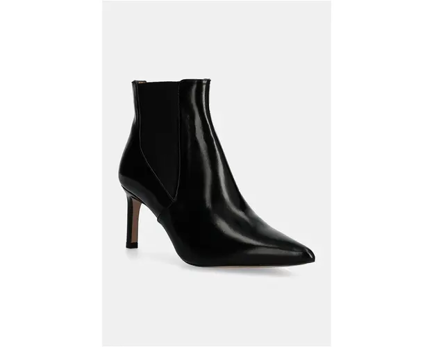 BOSS cizme de piele Janet femei, culoarea negru, cu toc cui, 50529807