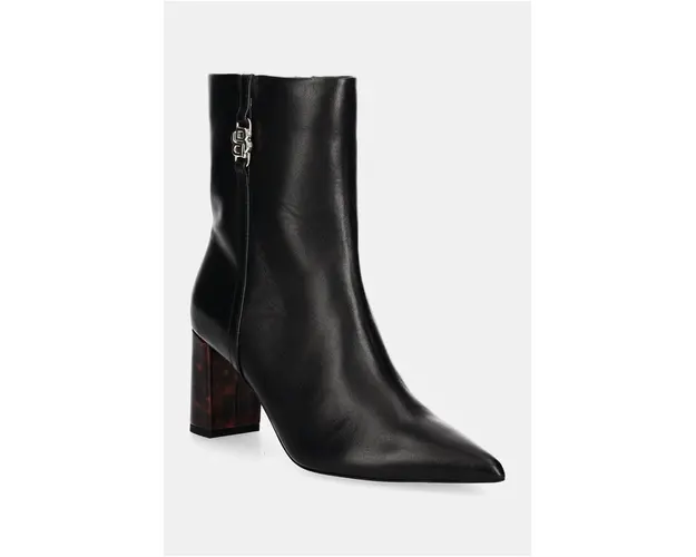 BOSS cizme de piele Janet femei, culoarea negru, cu toc drept, 50529810