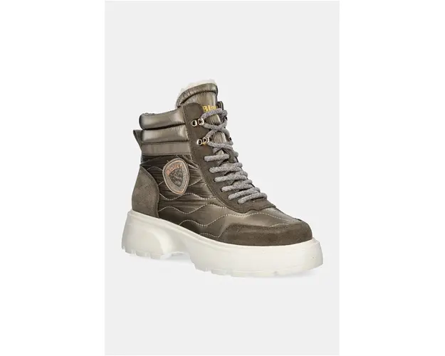 Blauer bocanci BLANCA femei, culoarea verde, cu platforma, izolare usoara, F4BLANCA03.NYS